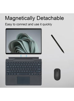 Rock Pow Arabic Wireless Keyboard Type Cover Trackpad For Microsoft Surface Pro 9/Pro 8/Pro X/Pro 10/Pro 11 13 Inch, Portable Bluetooth 5.0 Wireless Keyboard Surface Pro 11/10/9/8/X with Pencil Holder  - Image 5