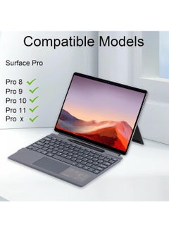 Rock Pow Arabic Wireless Keyboard Type Cover Trackpad For Microsoft Surface Pro 9/Pro 8/Pro X/Pro 10/Pro 11 13 Inch, Portable Bluetooth 5.0 Wireless Keyboard Surface Pro 11/10/9/8/X with Pencil Holder  - Image 2