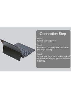 Rock Pow Arabic Wireless Keyboard Type Cover Trackpad For Microsoft Surface Pro 9/Pro 8/Pro X/Pro 10/Pro 11 13 Inch, Portable Bluetooth 5.0 Wireless Keyboard Surface Pro 11/10/9/8/X with Pencil Holder  - Image 4