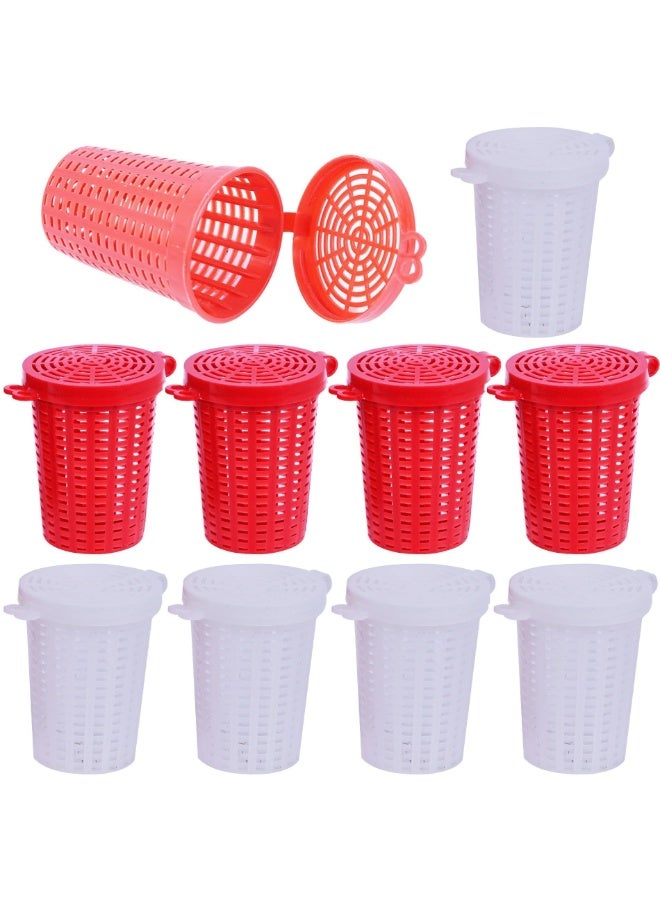Generic 10 Pieces Fish Bait Cage Holder Trap Feeder Large Bucket Fish Bait Box Plastic Fish Bait Basket Fishing Tackle Kit Suitable for Fish, Shrimp, Earthworms, Crab  - Image 1