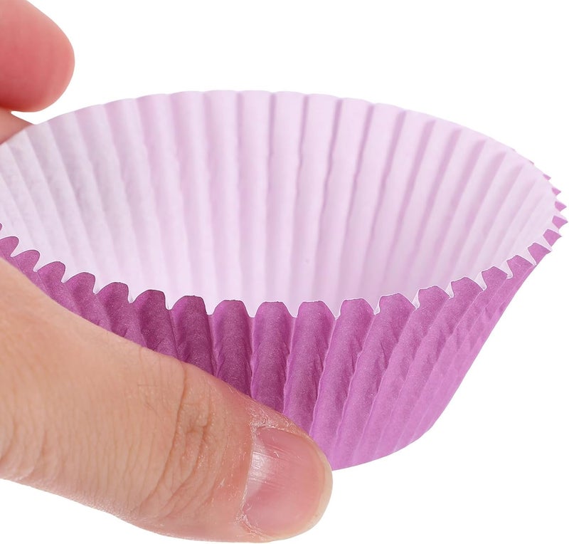 Yardwe 300pcs Purple Blue Green Cake Muffin Liners Food-grade Paper Cupcake Wrappers Greaseproof Baking Cups for Desserts and Muffin Baking - Image 4