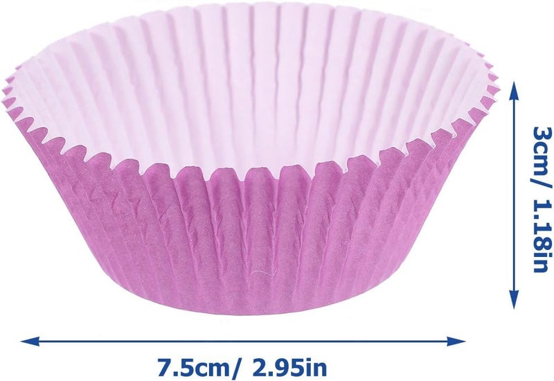 Yardwe 300pcs Purple Blue Green Cake Muffin Liners Food-grade Paper Cupcake Wrappers Greaseproof Baking Cups for Desserts and Muffin Baking - Image 2