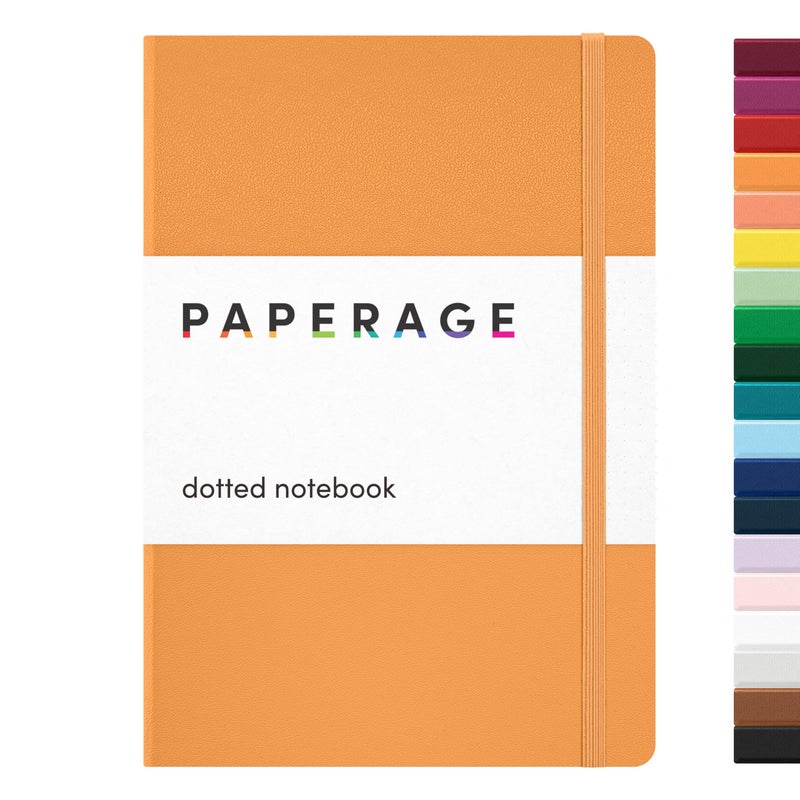PAPERAGE Dotted Journal Notebook, (Marigold), 160 Pages, Medium 5.6 in x 8 in - 100 GSM Thick Paper â€“ Hardcover Journaling Notebook for Work, School & Bullet Journaling - Image 1