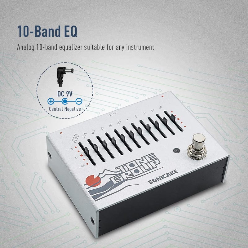 SONICAKE EQ Equalizer Guitar Effects Pedal Tone Group 10-Band - Image 2