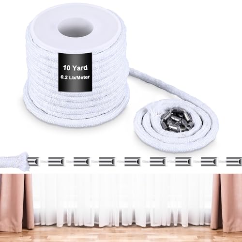 Wowangce Curtain Weighted Tape Leaded Drapery Tape Weighted Lead Rope Increase Drapery for Outdoor Indoor Curtain Accessories(10 Yard,0.2 Lb/Meter) - Image 1