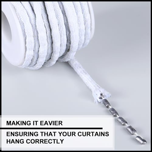 Wowangce Curtain Weighted Tape Leaded Drapery Tape Weighted Lead Rope Increase Drapery for Outdoor Indoor Curtain Accessories(10 Yard,0.2 Lb/Meter) - Image 4