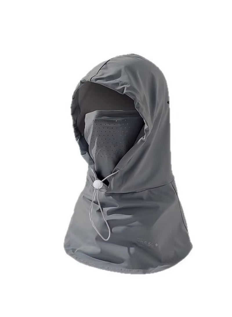 Generic Summer Anti-UV Sunscreen Hat With Mask Shawl Breathable Ice Silk Pullover Cap Head Wrap Unisex Beach Cap For Outdoor Sports - Image 1