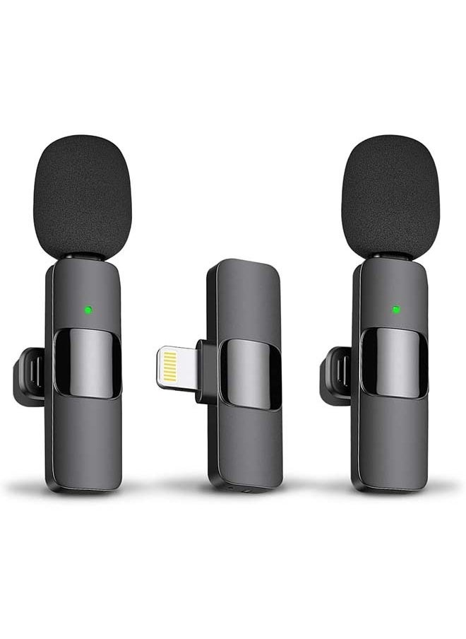 Generic Professional Wireless Lavalier Lapel Microphone for iPhone iPad -Cordless Omnidirectional Condenser Recording Mic for  Wireless Microphone for Video Recording Live Stream Noise Reduction  Plug-Play  - Image 1