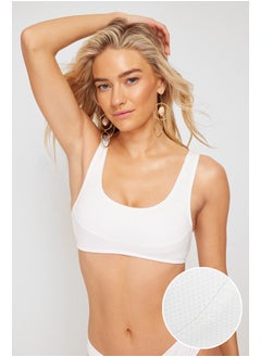 trendyol White Bralet Textured Bikini Top  - Image 1