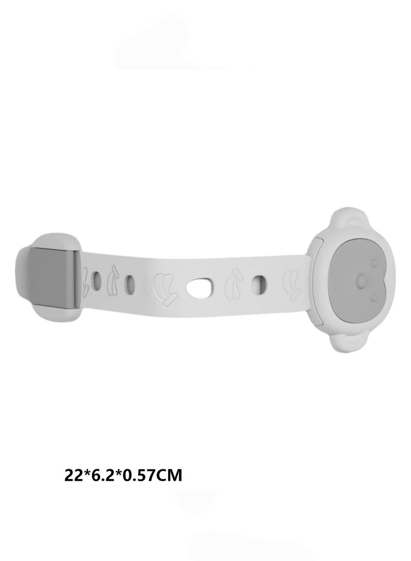 مجموعة من 5 أقفال طويلة وناعمة متعددة الوظائف وقفل درج مضاد للقرص للأطفال وقفل أمان للأطفال سهل التركيب (طراز القرد الأبيض) - Image 2