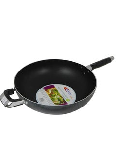 KAWASHI Aluminium  Non-Stick Deluxe Wokpan with Dual Handles  Black 28CM 