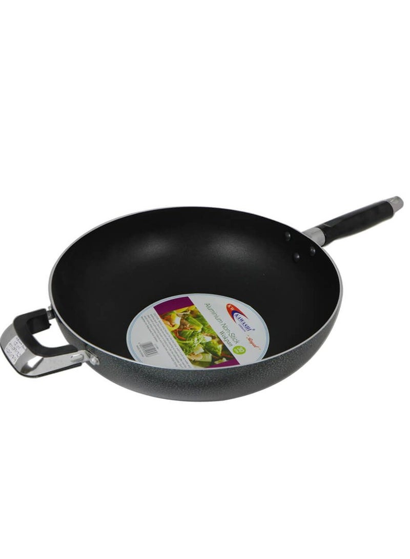 KAWASHI Aluminium  Non-Stick Deluxe Wokpan with Dual Handles  Black 28CM 