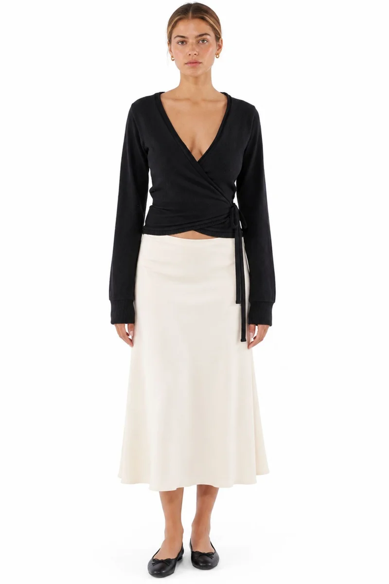 بوسيم BUSEM Belted Ribbed Knit Cardigan
