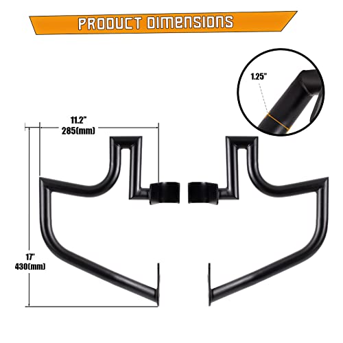 Kinglemc Crash Bar Engine Guard Highway Freeway Bar for Indian Scout 2015-2024 Scout Bobber ABS 2018-2020 Scout Sixty 2016-2024 (Black) - Image 5