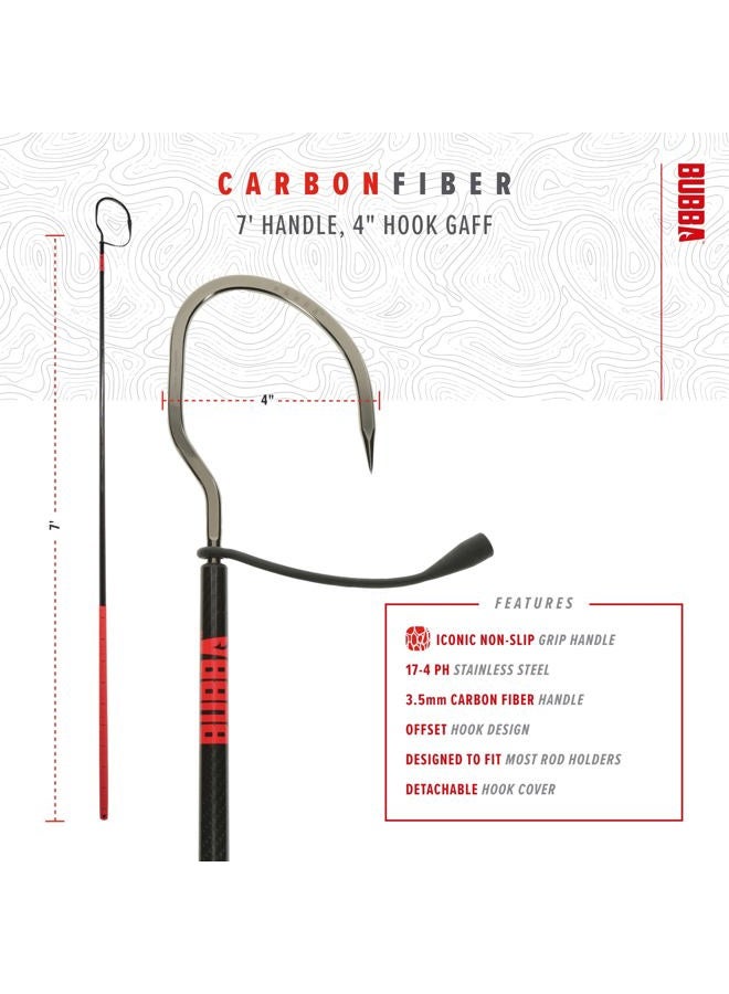 Bubba 7 Foot Gaff with 4 Inch Stainless Steel Offset Hook, Non-Slip Grip Handles and Carbon Fiber Shaft for Fishing, Boating and Outdoors - Image 3