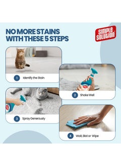 Simple Solution Simple Solution Cat Extreme Stain & Odour Remover, 3X Cleaning Power, Eliminates Tough Set In Stains & Odors, Helps Prevent Repeat Marking, Pro Bacteria & Enzymes Formula, Best For Vomit, Urine, 500Ml  - Image 5