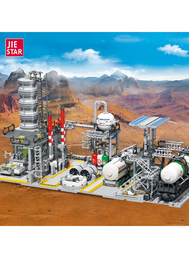 JIE STAR Chemical Plant 3-in-1 Construction Set – Natural Gas Storage, Chemical Laboratory & Loading Station (2142 PCS) - Image 2