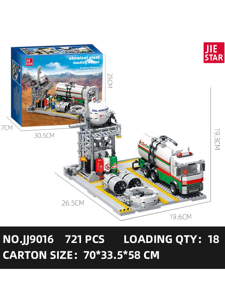 JIE STAR Chemical Plant 3-in-1 Construction Set – Natural Gas Storage, Chemical Laboratory & Loading Station (2142 PCS) - Image 1