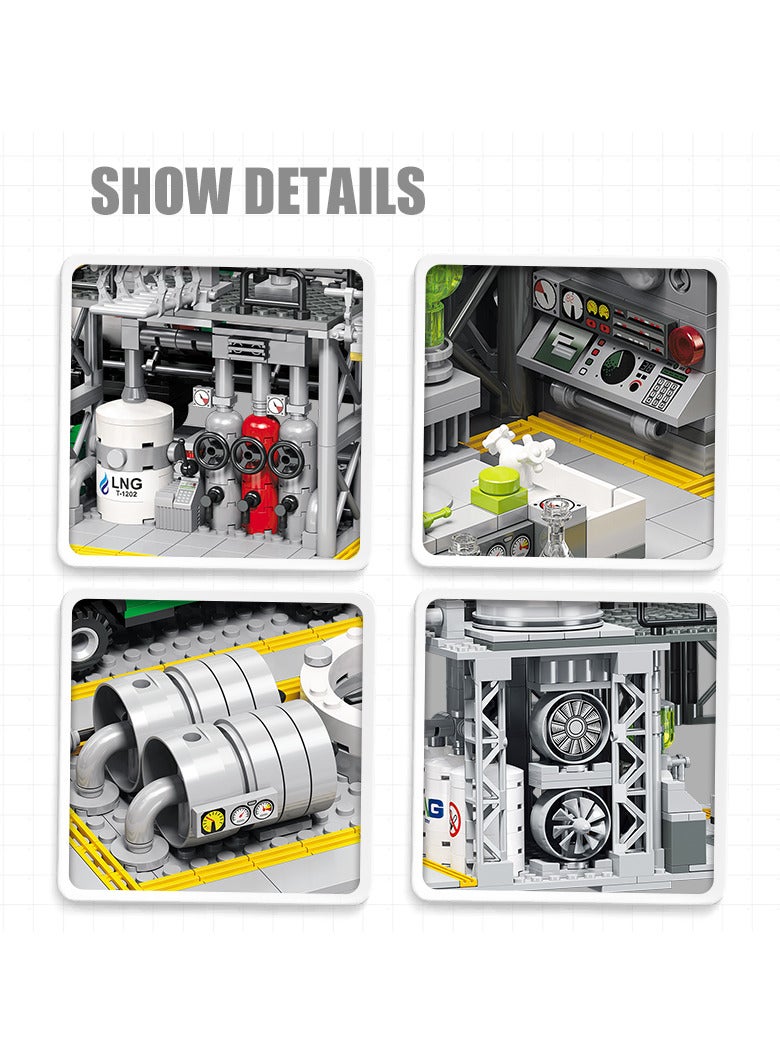 JIE STAR Chemical Plant 3-in-1 Construction Set – Natural Gas Storage, Chemical Laboratory & Loading Station (2142 PCS) - Image 5