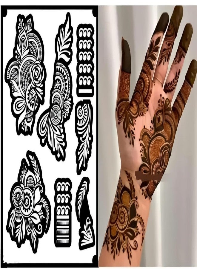 JM Enterprises_ Unique Mehndi Stencil for Female Hands, Mehndi Design Sticker (Traditional) - Image 1