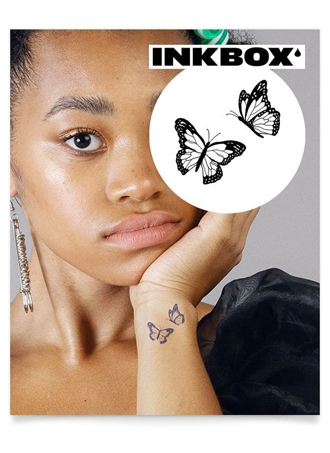 inkbox Inkbox Temporary Tattoos, Semi-Permanent Tattoo, One Premium Easy Long Lasting, Water-Resistant Temp Tattoo with For Now Ink - Lasts 1-2 Weeks, Tiny Dancers, 2 x 2 in  - Image 1