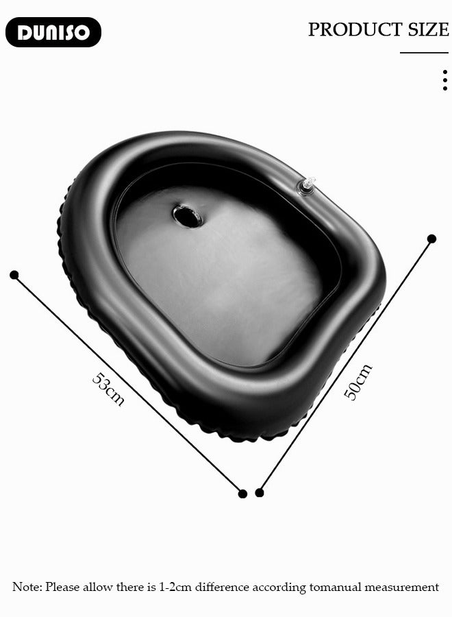 DUNISO Inflatable Shampoo Basin, Large Size Hairwashing Tray, Hair Washing Basin Head Portable Shampoo Basin Patient Hair Washing Aid with Pillow for Injured Elderly Disabled Handicapped Clean Hair - Image 4