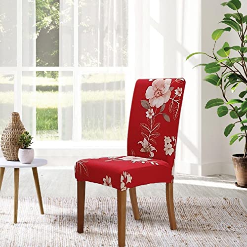 SPRINGRICO Chair Covers for Dining Room 6 Pack, Stretch Dining Chair Cover, Washable Spandex Kitchen Parsons Chair Slipcovers, Removable Seat Protector for Home or Party (Set of 6, in Bloom2) - Image 3