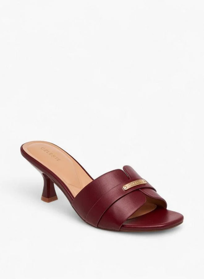 سيليست صنادل نسائية سادة بكعب مائل