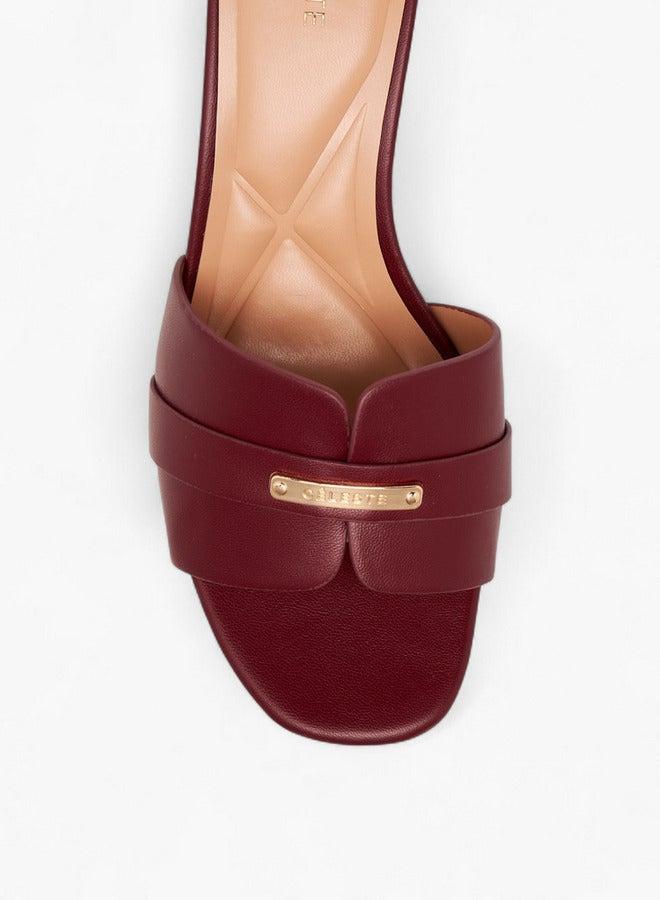 سيليست صنادل نسائية سادة بكعب مائل - Image 4