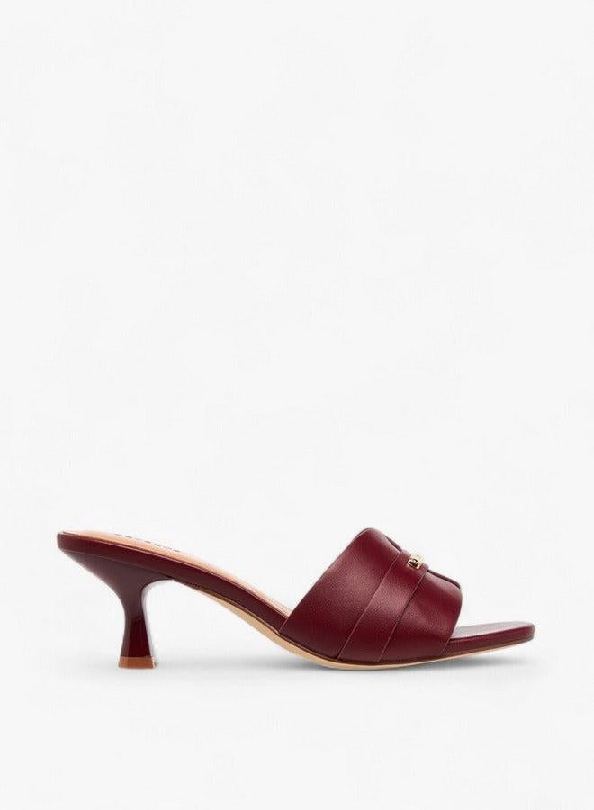 سيليست صنادل نسائية سادة بكعب مائل - Image 2