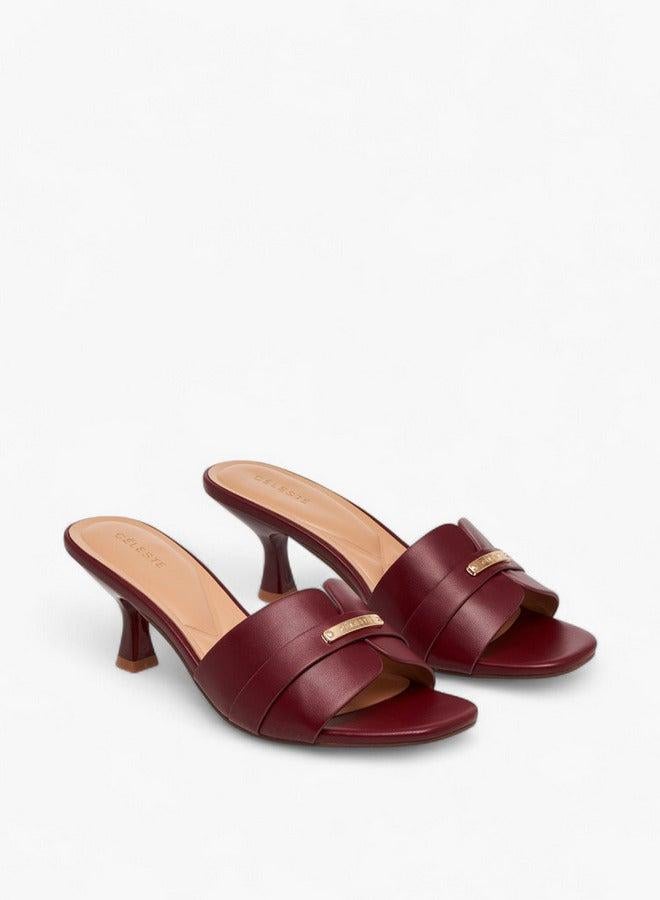 سيليست صنادل نسائية سادة بكعب مائل - Image 3