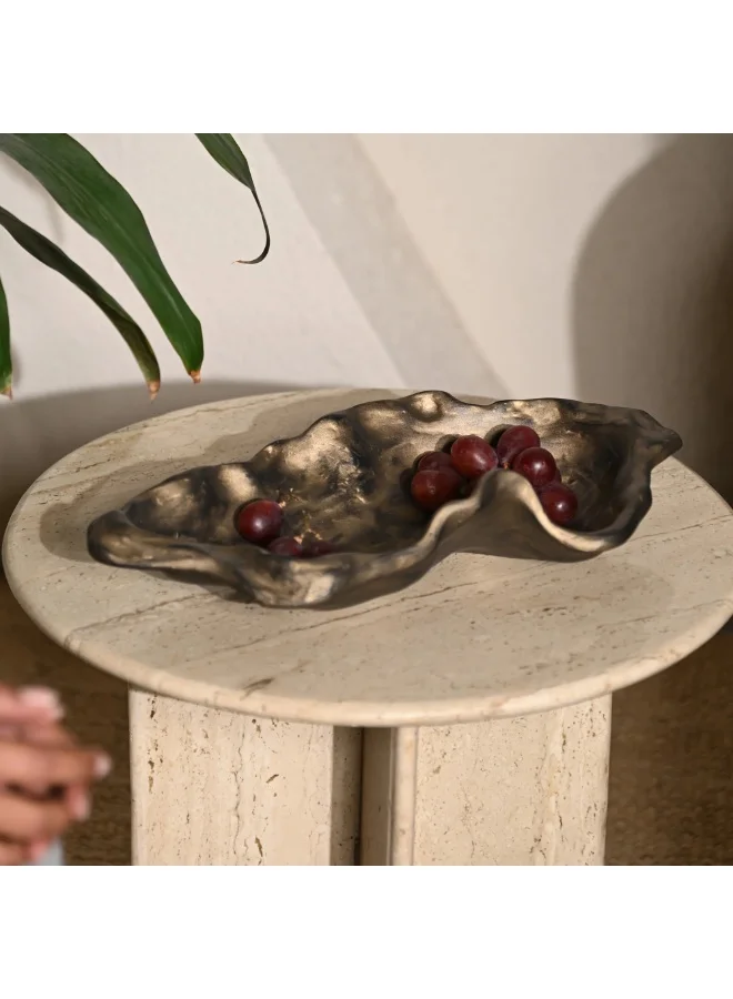 Muun Home Muun Home Bronze Gold Kai Organic Bowls | Handmade Decorative Marble Dust Bowls with Food-Safe Coating | Modern Centerpiece, Fruit Bowl & Serving Bowl for Home Décor & Table Styling