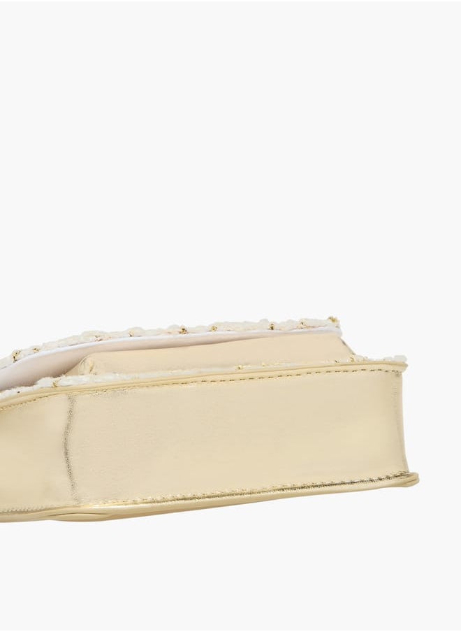 Little Missy Girls Textured Crossbody Bag With Twist Lock Closure And Adjustable Strap  - Image 5
