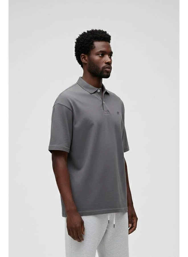 Bad Bear City Walker Asphalt Polo Collar Men's T-Shirt.