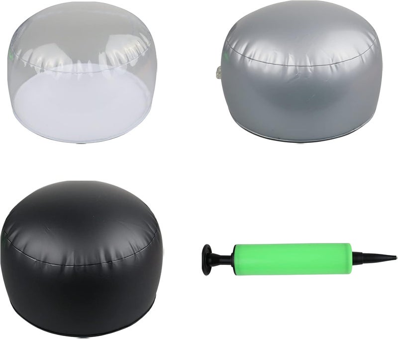KUROFLY 3 pack clear Inflatable tabletop display stand hat rack portable hat holder for multiple wigs hats, helmet, and cap - Image 1