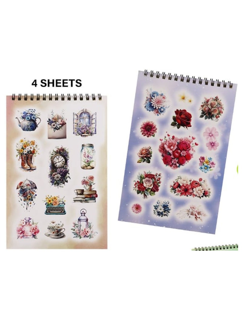 SBC A5 Size Sticker Book Flowers Design - Image 4