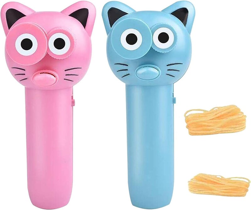 woobles Zip String Toy - Creative Rope Launcher Propeller,Rope Launcher Thruster,String Launcher Rope Propeller Toy,Decompression Toy for Interactive Kids Aldult Outdoor Toys (Pink+Blue) - Image 1