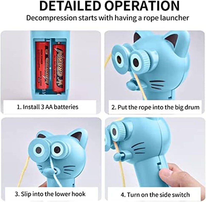 woobles Zip String Toy - Creative Rope Launcher Propeller,Rope Launcher Thruster,String Launcher Rope Propeller Toy,Decompression Toy for Interactive Kids Aldult Outdoor Toys (Pink+Blue) - Image 5