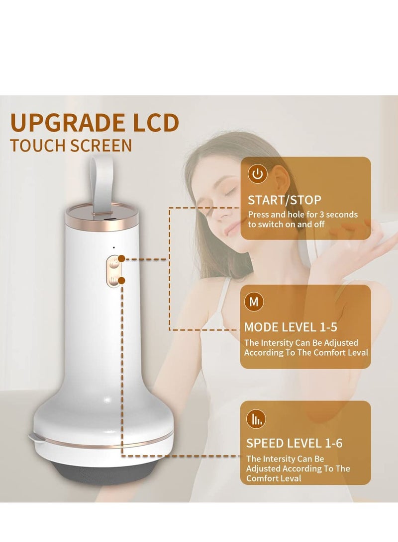 SYOSI Handheld Cellulite Remover Massager, Electric Slimming Massager Wireless Full Body Massager with 8 Massage Heads Used for The Massage of MusclesBelly Waist Butt Arms Legs Drain Massage, White - Image 4