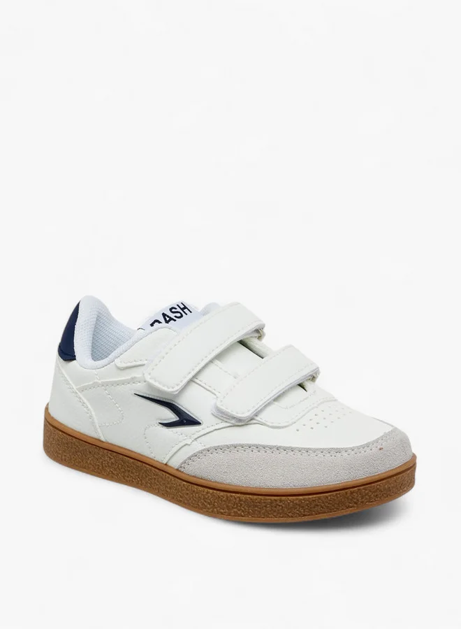 Dash Boys Panelled Sneakers with Hook and Loop Closure