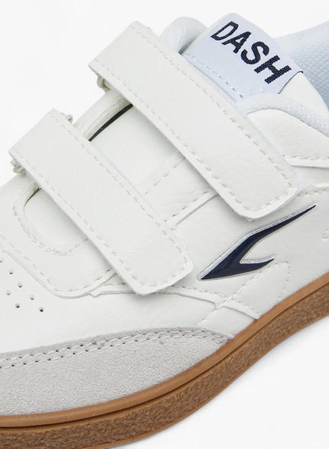 Dash Boys Panelled Sneakers with Hook and Loop Closure