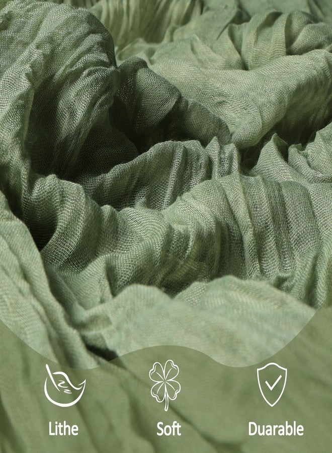Heneger 8 Pack Sage Green Cheesecloth Table Runner 10Ft Spring Gauze Cheese Cloth Table Runner 120 Inch Boho Sheer Rustic Fabric for Home Decor Bridal Baby Shower Wedding Decoration - Image 5