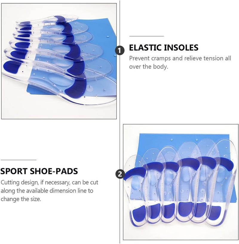 cheekyglo 1 Pair Height Increase Shoe Insoles Ergonomic Heel Lifts Shockproof Insoles PU Silicone Shoe Insoles for Women Men Adults - Image 4