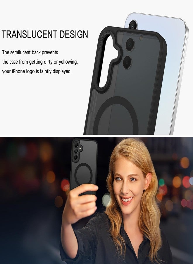 بنتوبين جراب BENTOBEN المغناطيسي لهاتف سامسونج جالاكسي A15 5G، جراب سامسونج A15 5G، [متوافق مع MagSafe] غطاء حماية شفاف غير لامع رفيع مقاوم للصدمات للرجال والنساء لهاتف سامسونج A15 5G، أسود - Image 3