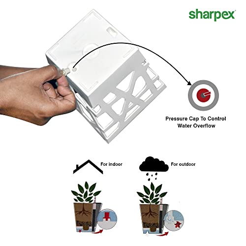 Sharpex Mosaic Pot, Self-Watering Mechanism Planter, Use for Home Decoration and Gardening, Modern Pot for All House Plants, Flowers, Herbs, Vegetables- Pack of 3(Green) - Image 4