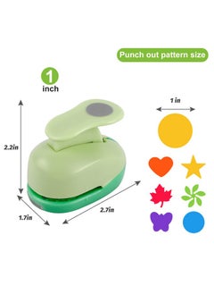 UCEC Paper Punches For Crafting, 1 Inch Paper Puncher, 6 Pcs Hole Punch Shapes Cutters For Paper Craft Heart, Circle, Star, Butterfly, Maple Leaf, Flower Paper Punch Sets For Diy Projects Scrapbook  - Image 4