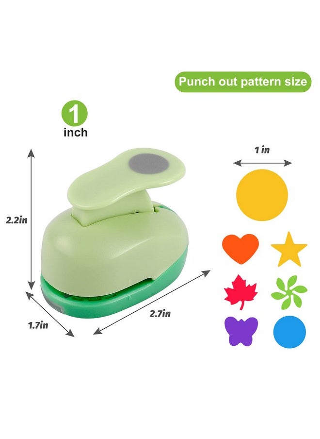 UCEC - Paper Punches For Crafting, 1 Inch Paper Puncher, 6 Pcs Hole Punch Shapes Cutters For Paper Craft Heart, Circle, Star, Butterfly, Maple Leaf, Flower Paper Punch Sets For Diy Projects Scrapbook - Image 1