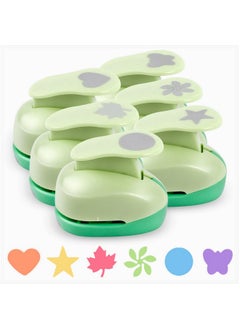 UCEC Paper Punches For Crafting, 1 Inch Paper Puncher, 6 Pcs Hole Punch Shapes Cutters For Paper Craft Heart, Circle, Star, Butterfly, Maple Leaf, Flower Paper Punch Sets For Diy Projects Scrapbook  - Image 1
