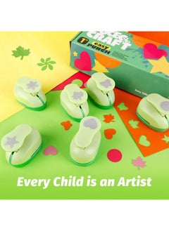 UCEC Paper Punches For Crafting, 1 Inch Paper Puncher, 6 Pcs Hole Punch Shapes Cutters For Paper Craft Heart, Circle, Star, Butterfly, Maple Leaf, Flower Paper Punch Sets For Diy Projects Scrapbook  - Image 2