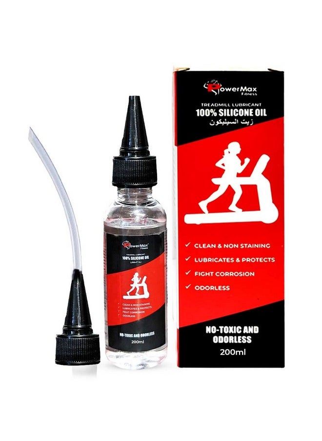PowerMax Fitness PowerMax Fitness PMS-200 Multi-Purpose 100% Pure Silicone Treadmill Lubricant, Full Belt Width Lubrication, No Odor & No Propellants, Nozzle Cap for Easy Application, White (200 ml)  - Image 1
